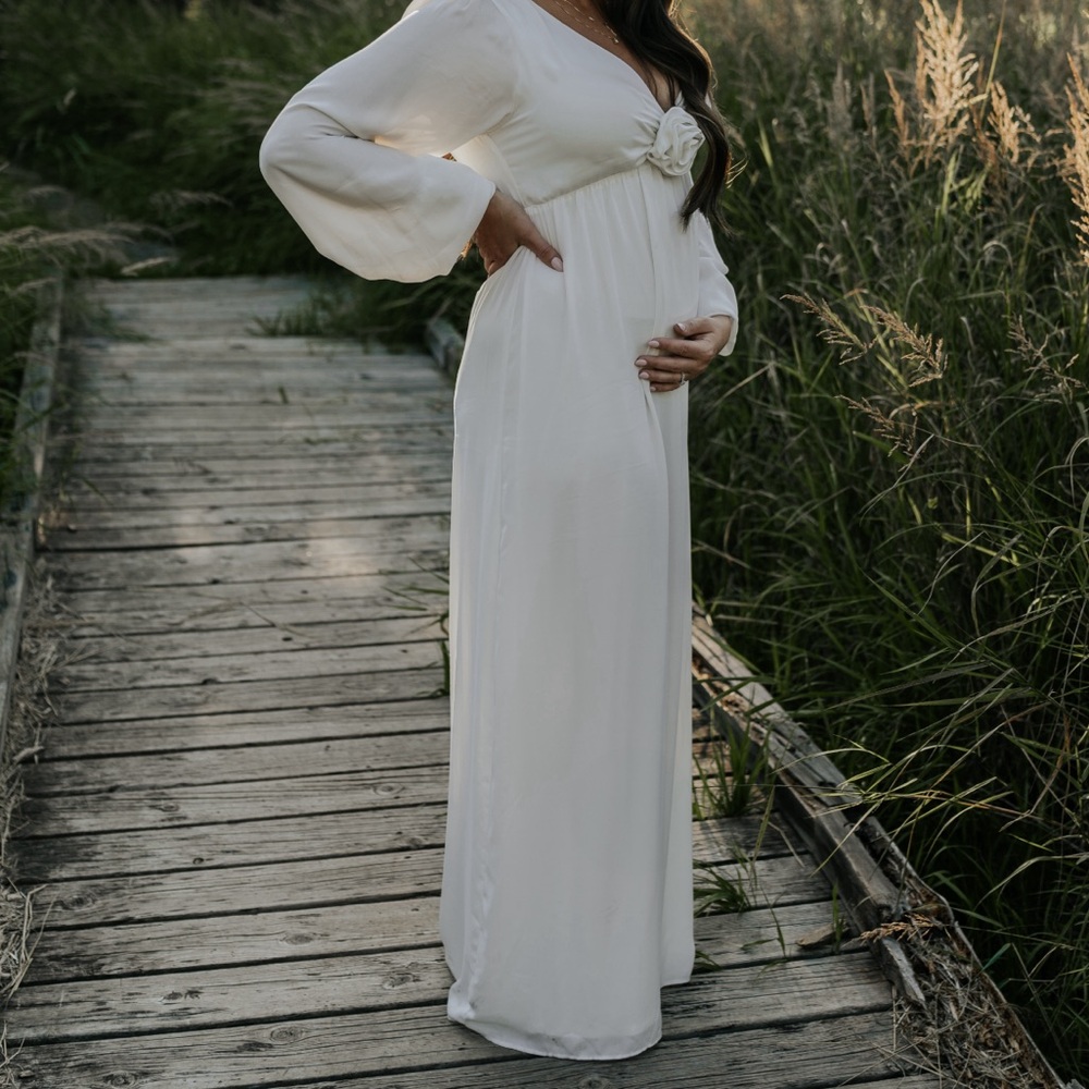 Show Me Your Mumu Rosetta Maxi Dress in Ivory